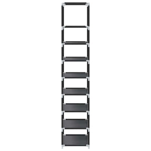 vidaXL Shoe Rack 8-Tier Black 44x28x145 cm Non-woven Fabric