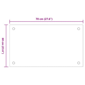 vidaXL Kitchen Backsplashes 2 pcs Transparent 70x60 cm Tempered Glass