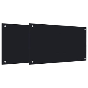 vidaXL Kitchen Backsplashes 2 pcs Black 70x40 cm Tempered Glass