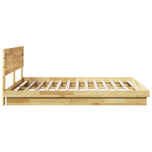 vidaXL Bed Frame with Headboard without Mattress 180x200 cm Super King Solid Wood Oak