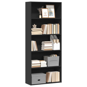 vidaXL Book Cabinet Black 80x30x189 cm Engineered Wood