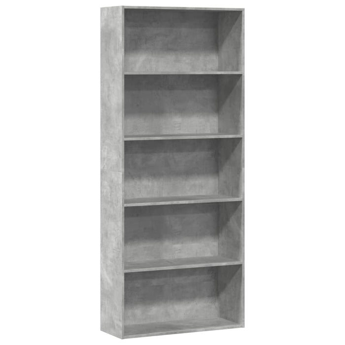 vidaXL Book Cabinet Concrete Grey 80x30x189 cm Engineered Wood