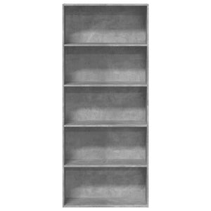 vidaXL Book Cabinet Concrete Grey 80x30x189 cm Engineered Wood