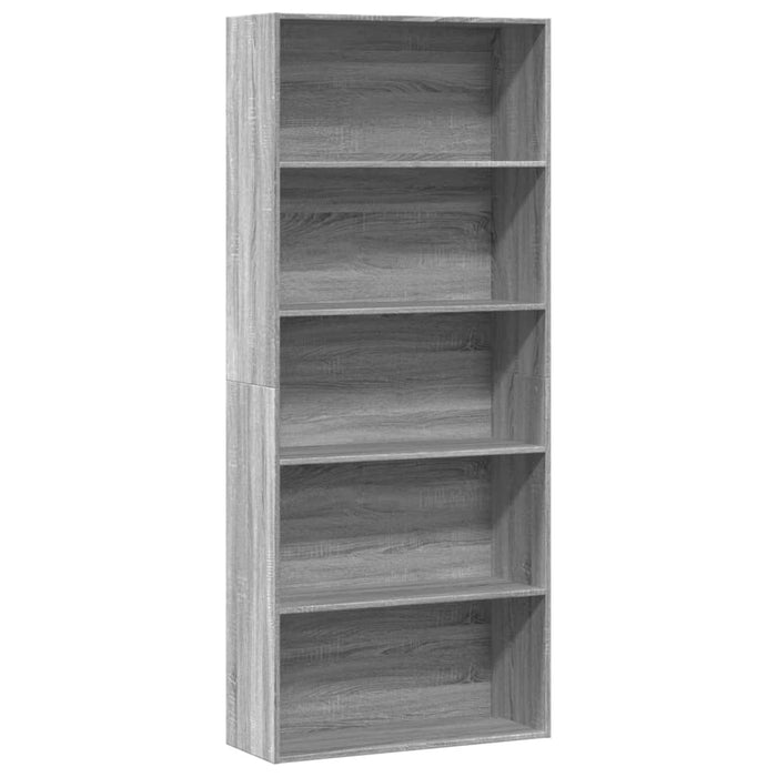 vidaXL Book Cabinet Grey Sonoma 80x30x189 cm Engineered Wood