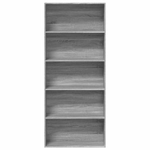 vidaXL Book Cabinet Grey Sonoma 80x30x189 cm Engineered Wood