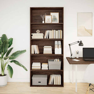 vidaXL Book Cabinet Brown Oak 80x30x189 cm Engineered Wood