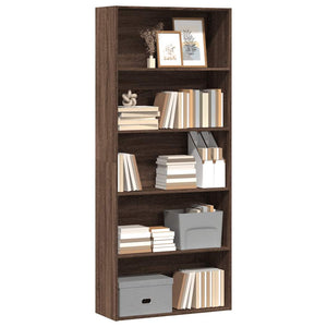 vidaXL Book Cabinet Brown Oak 80x30x189 cm Engineered Wood