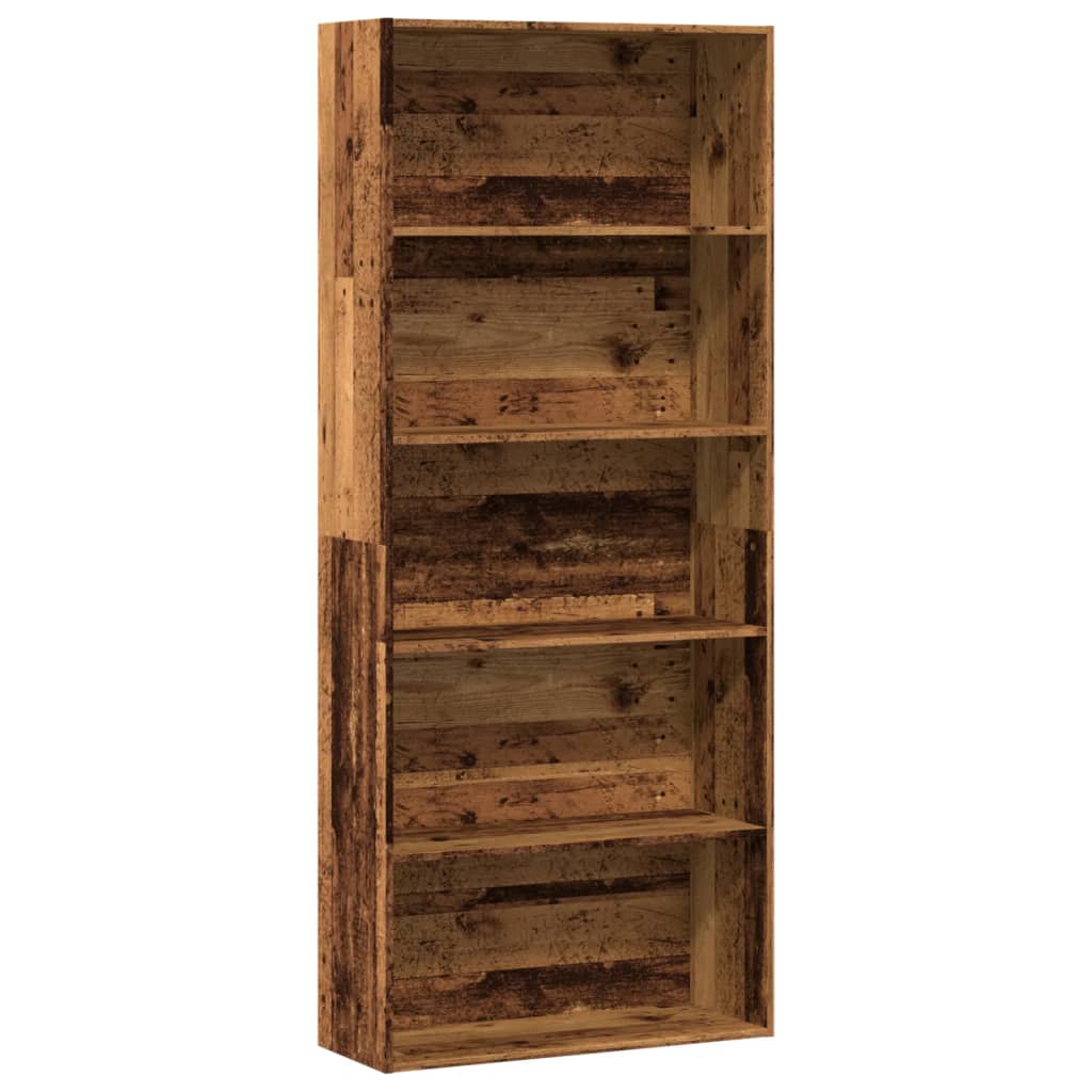 vidaXL Book Cabinet Old Wood 80x30x189 cm Engineered Wood