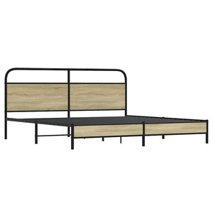 vidaXL Metal Bed Frame without Mattress Sonoma Oak 183x213 cm