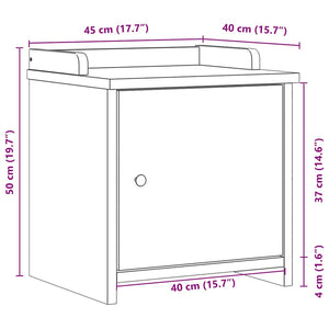 vidaXL Hallway Bench SANDNES White 45x40x50 cm Solid Wood Pine