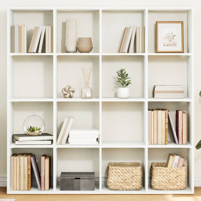 vidaXL Book Cabinet White 137.5x29x137.5 cm Engineered Wood