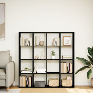 vidaXL Book Cabinet Black 137.5x29x137.5 cm Engineered Wood