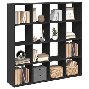 vidaXL Book Cabinet Black 137.5x29x137.5 cm Engineered Wood