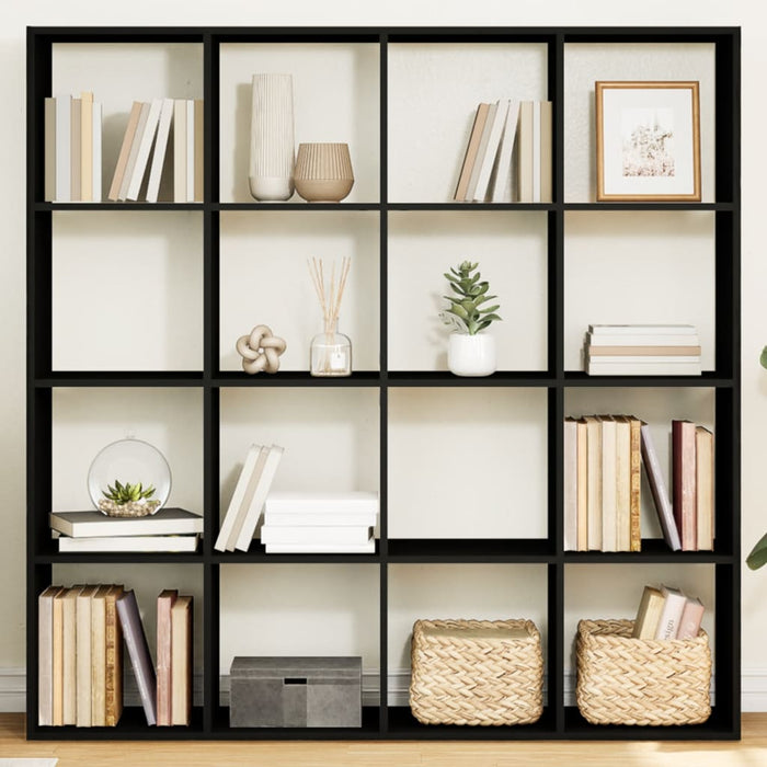 vidaXL Book Cabinet Black 137.5x29x137.5 cm Engineered Wood