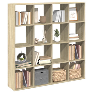 vidaXL Book Cabinet Sonoma Oak 137.5x29x137.5 cm Engineered Wood