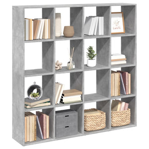 vidaXL Book Cabinet Concrete Grey 137.5x29x137.5 cm Engineered Wood