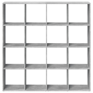 vidaXL Book Cabinet Concrete Grey 137.5x29x137.5 cm Engineered Wood