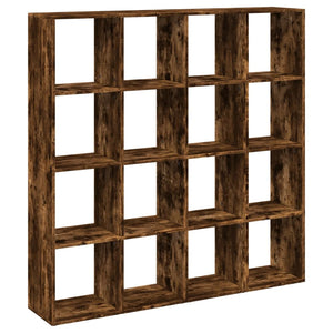 vidaXL Book Cabinet Smoked Oak 137.5x29x137.5 cm Engineered Wood