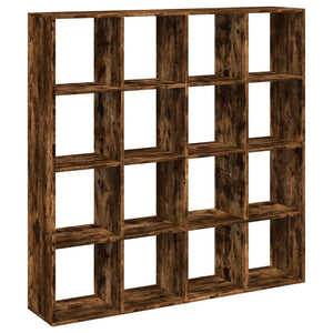 vidaXL Book Cabinet Smoked Oak 137.5x29x137.5 cm Engineered Wood