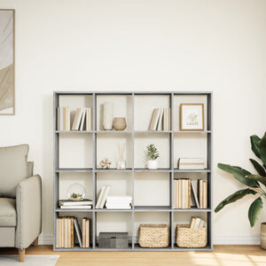 vidaXL Book Cabinet Grey Sonoma 137.5x29x137.5 cm Engineered Wood