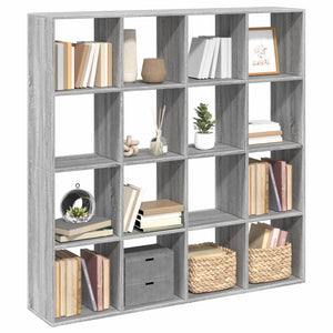 vidaXL Book Cabinet Grey Sonoma 137.5x29x137.5 cm Engineered Wood