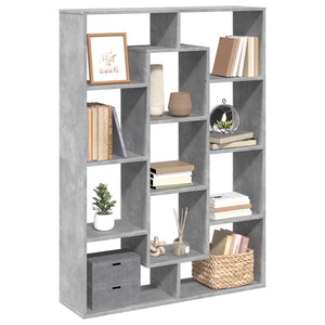 vidaXL Book Cabinet Concrete Grey 102x29x143 cm Engineered Wood