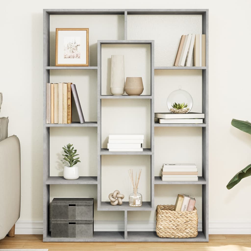 vidaXL Book Cabinet Concrete Grey 102x29x143 cm Engineered Wood