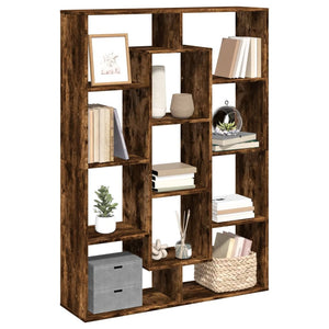 vidaXL Book Cabinet Smoked Oak 102x29x143 cm Engineered Wood