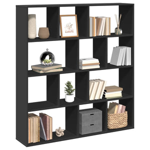 vidaXL Book Cabinet Black 132x29x141.5 cm Engineered Wood