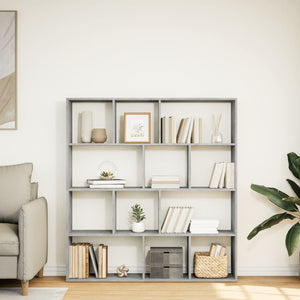 vidaXL Book Cabinet Concrete Grey 132x29x141.5 cm Engineered Wood