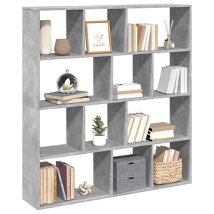 vidaXL Book Cabinet Concrete Grey 132x29x141.5 cm Engineered Wood