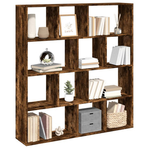 vidaXL Book Cabinet Smoked Oak 132x29x141.5 cm Engineered Wood