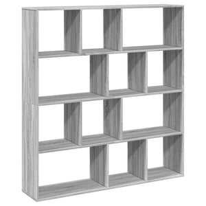 vidaXL Book Cabinet Grey Sonoma 132x29x141.5 cm Engineered Wood