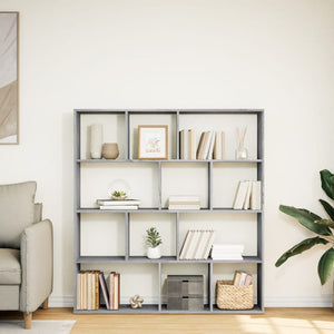 vidaXL Book Cabinet Grey Sonoma 132x29x141.5 cm Engineered Wood