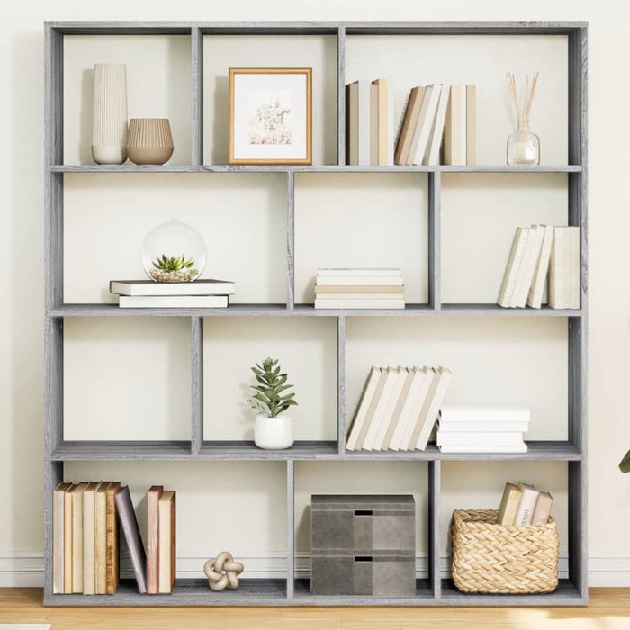 vidaXL Book Cabinet Grey Sonoma 132x29x141.5 cm Engineered Wood