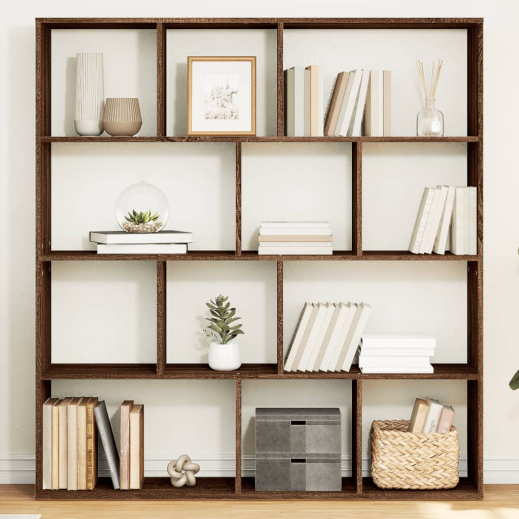 vidaXL Book Cabinet Brown Oak 132x29x141.5 cm Engineered Wood