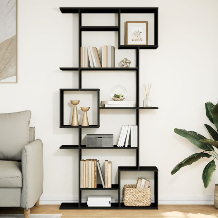 vidaXL Book Cabinet Black 92x29x188 cm Engineered Wood