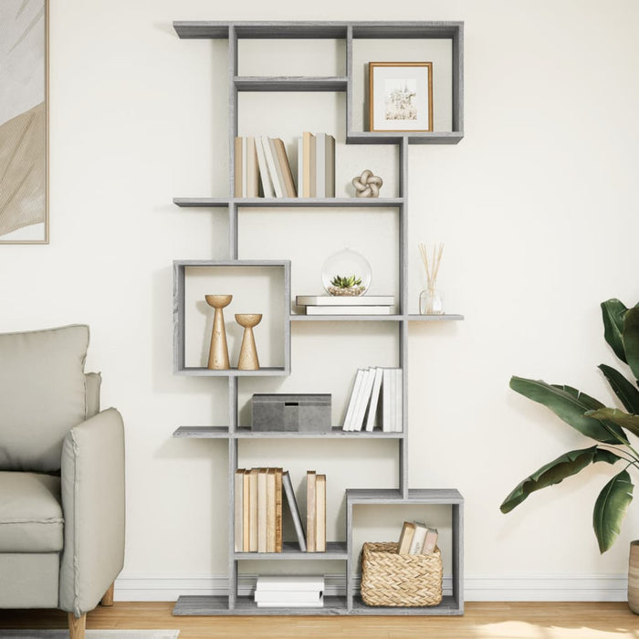 vidaXL Book Cabinet Grey Sonoma 92x29x188 cm Engineered Wood