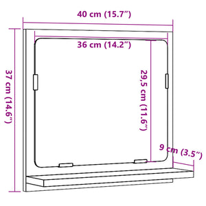 vidaXL Bathroom Mirror Cabinet Concrete Grey 40x11x37 cm Engineered Wood