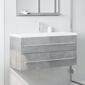 vidaXL Sink Cabinet Concrete Grey 100x38.5x48 cm Engineered Wood