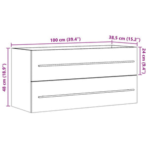 vidaXL Sink Cabinet Concrete Grey 100x38.5x48 cm Engineered Wood