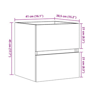 vidaXL Sink Cabinet Concrete Grey 41x38.5x45 cm Engineered Wood