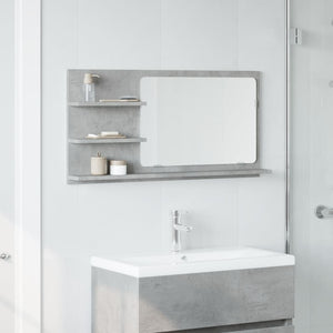 vidaXL Bathroom Mirror Cabinet Concrete Grey 90x11x45 cm Engineered Wood