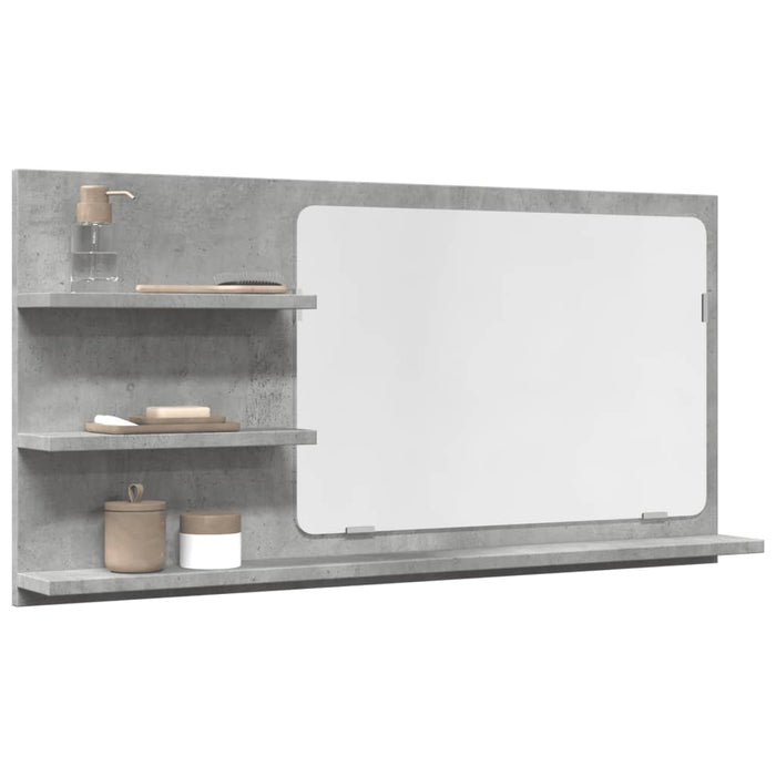 vidaXL Bathroom Mirror Cabinet Concrete Grey 90x11x45 cm Engineered Wood