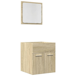 vidaXL 2 Piece Bathroom Furniture Set Sonoma Oak Engineered Wood