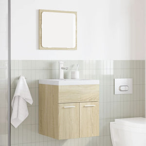 vidaXL 2 Piece Bathroom Furniture Set Sonoma Oak Engineered Wood