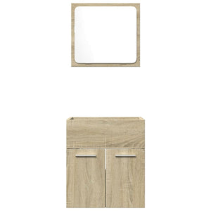 vidaXL 2 Piece Bathroom Furniture Set Sonoma Oak Engineered Wood