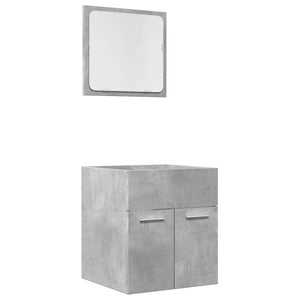 vidaXL 2 Piece Bathroom Furniture Set Concrete Grey Engineered Wood