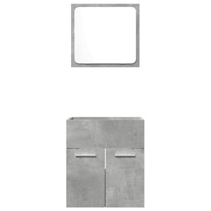 vidaXL 2 Piece Bathroom Furniture Set Concrete Grey Engineered Wood