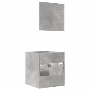 vidaXL 2 Piece Bathroom Furniture Set Concrete Grey Engineered Wood